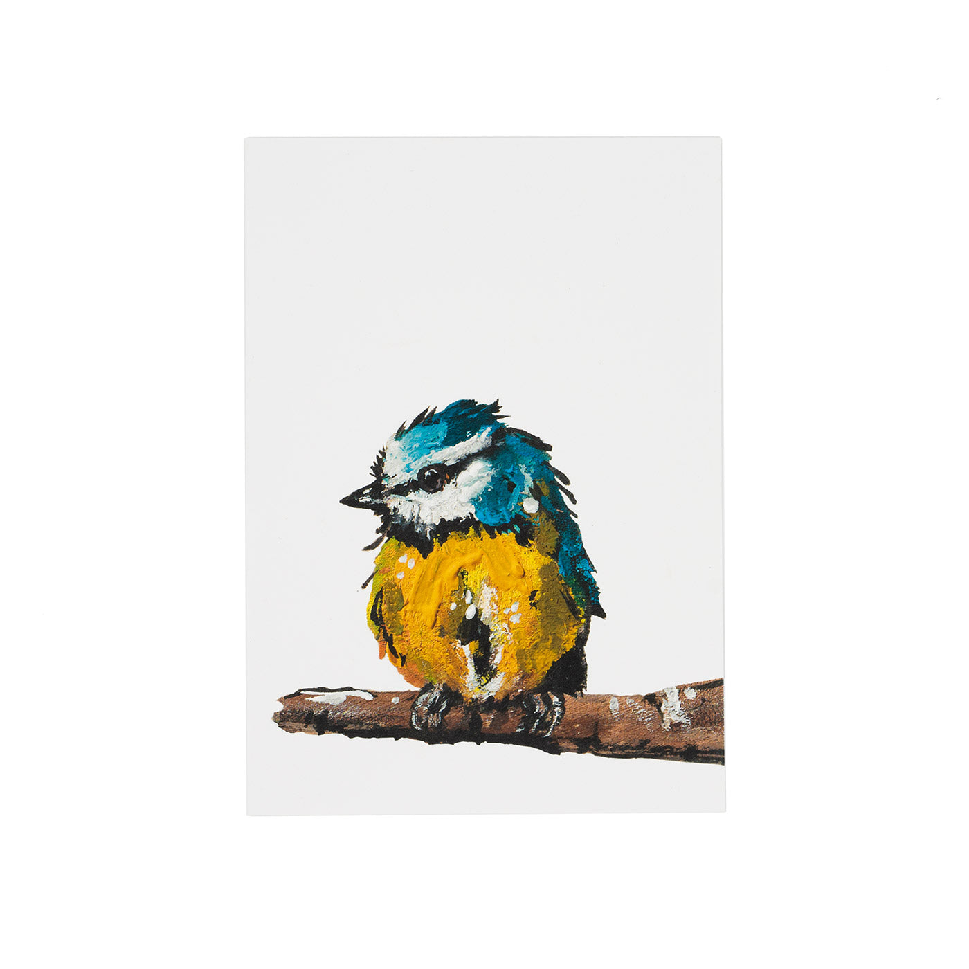 Card with an illustration of a Blue Tit bird.
