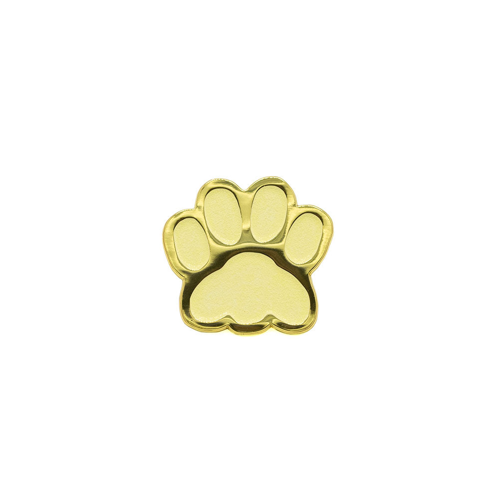 Enamel pin in the shape of a cats paw