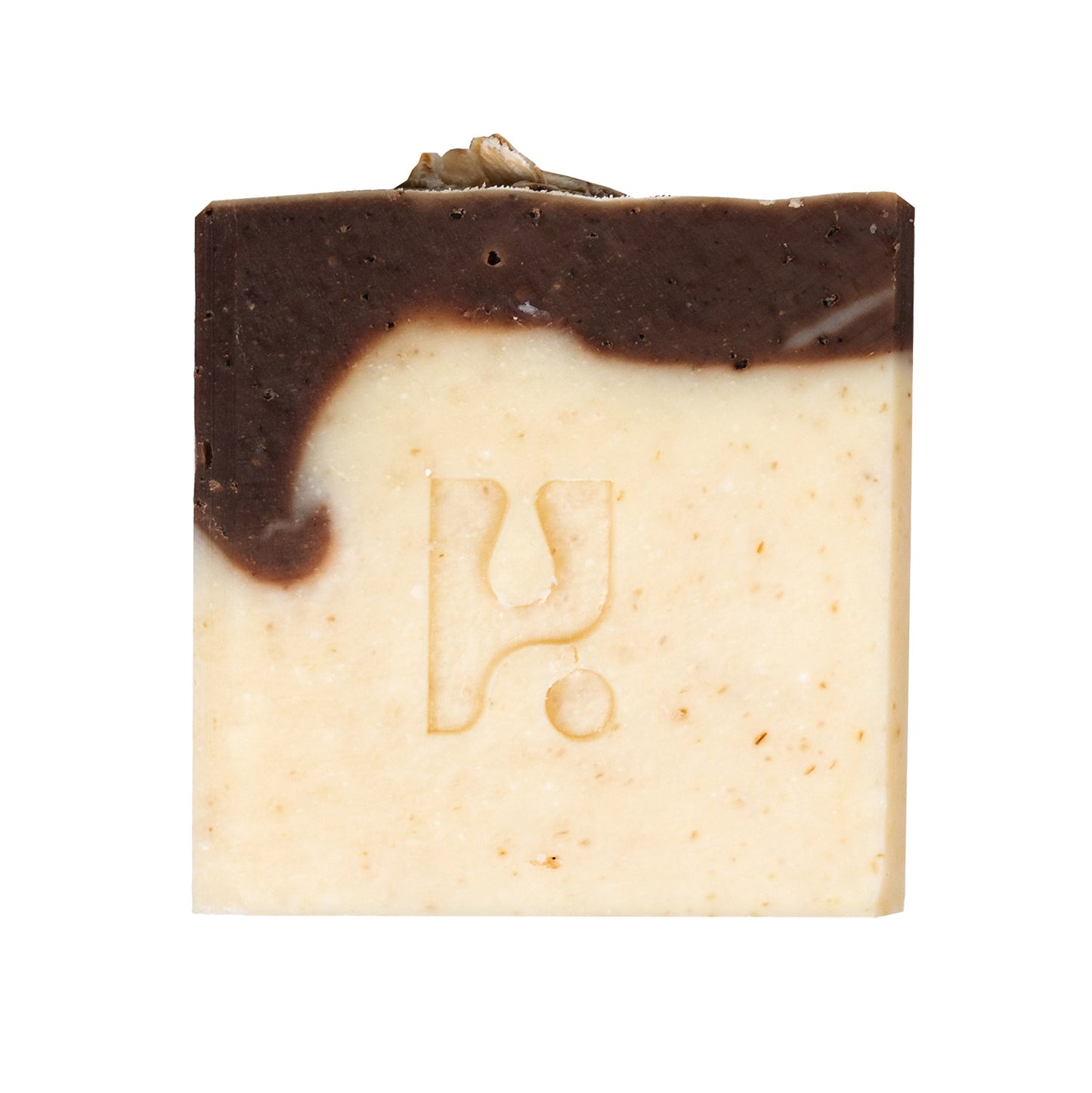 Cream and brown vegan soap bar with Och Logo imprint.