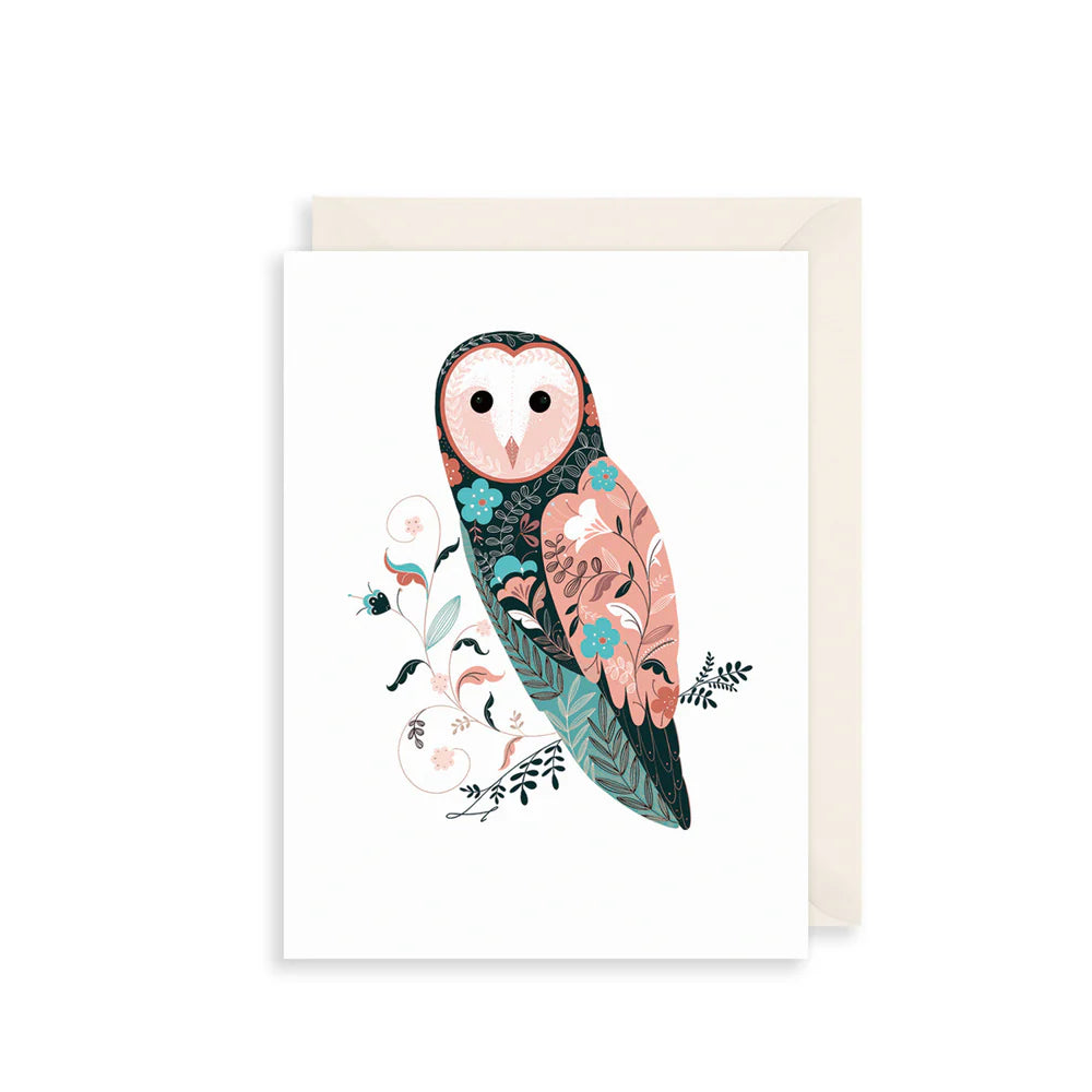 Floral Owl Greetings Card