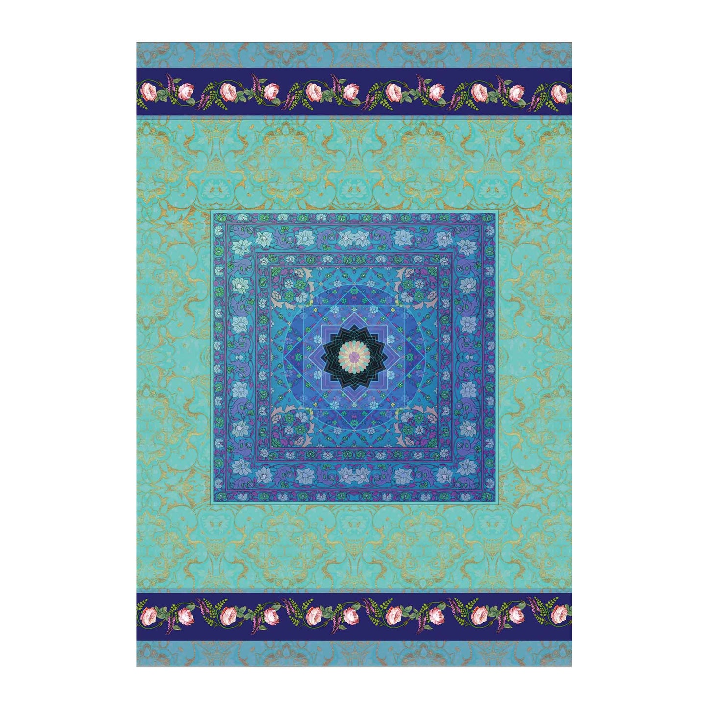 Singh Twins Knowledge Design. Featuring blue and gold pattern.