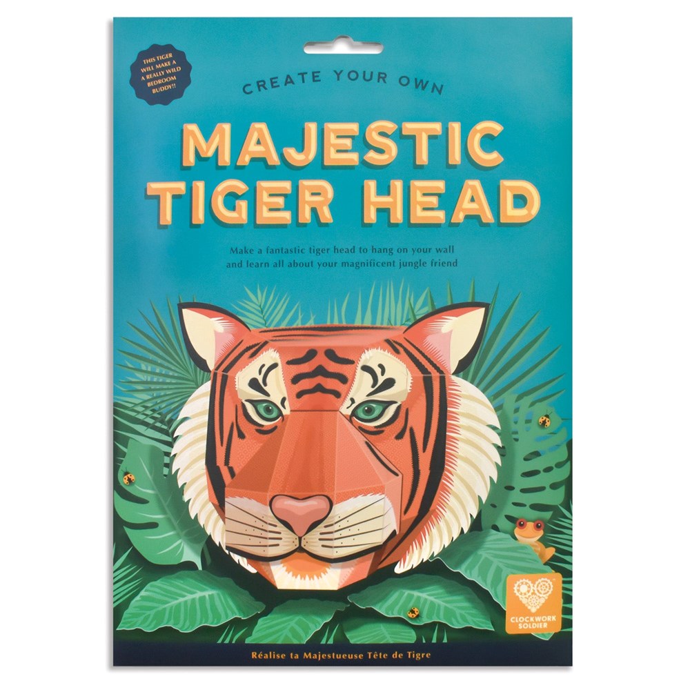 Front of the pack with the majestic tiger head on a graphic poking out from between leaves.