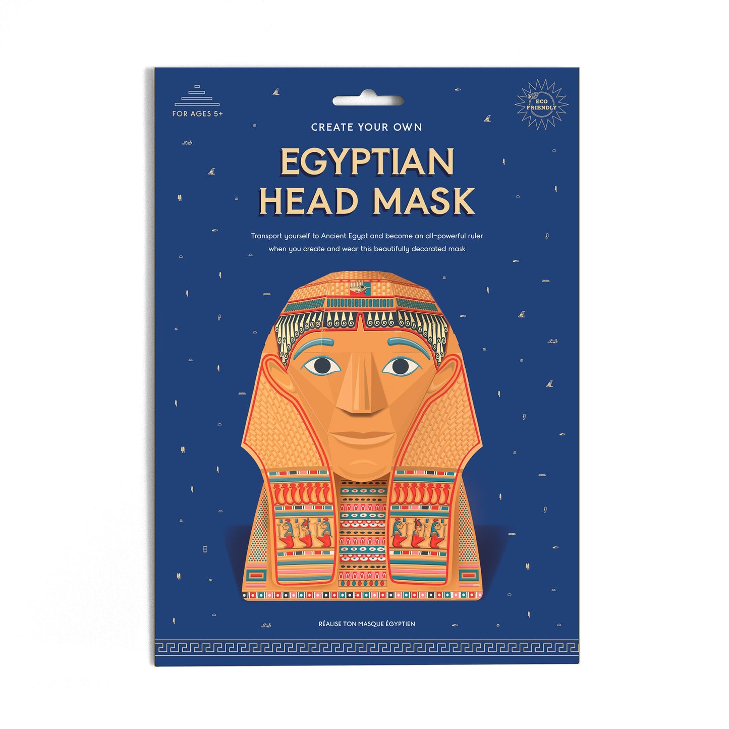 The cardboard pack the head mask arrives flat-packed in.