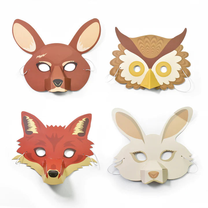 The four woodland animal masks shown two aside.