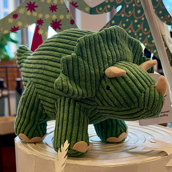 Corduroy Triceratops Knitted Toy