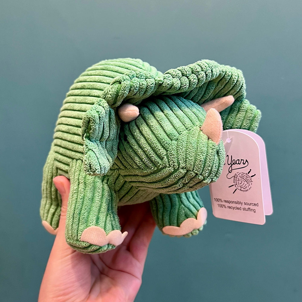 Corduroy Triceratops Knitted Toy