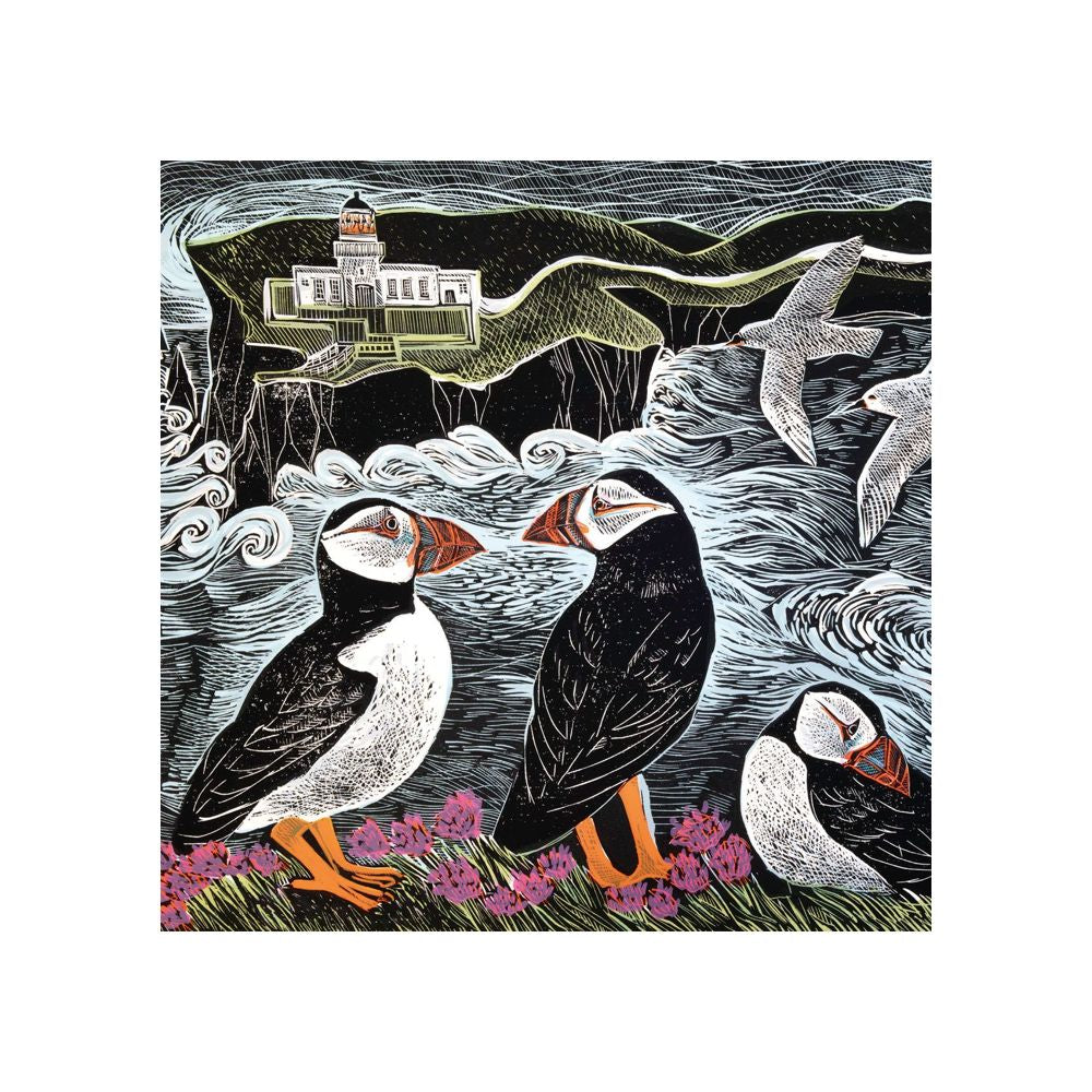 Fair Isle Puffins Greetings Card