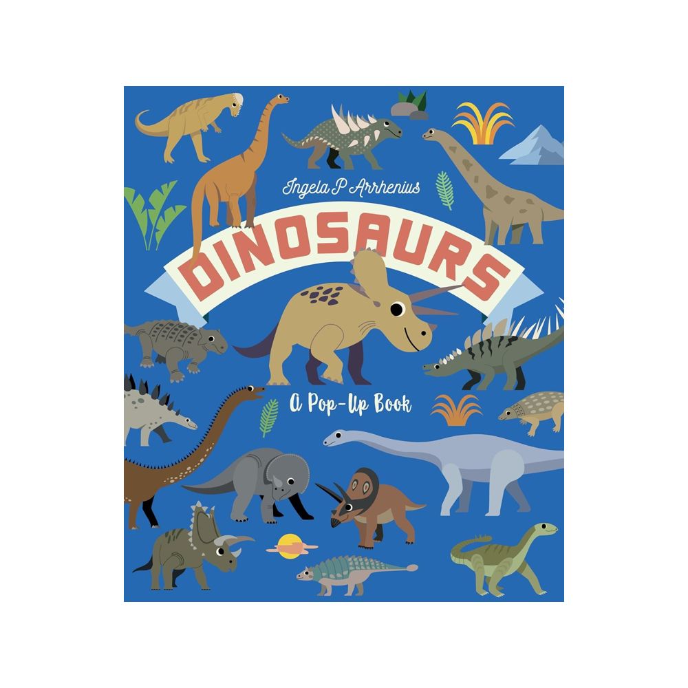 Book cover of 'Dinosaurs' with pop-up design on a blue background