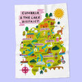 Cumbria & Lake District Map Tea Towel - Lauren Radley
