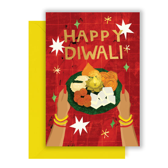 Happy Diwali Plate Greetings Card