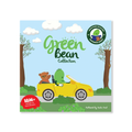 Front cover of a collection of books by Green Bean Studio. Featuring an illustration of a bean driving a yellow car.