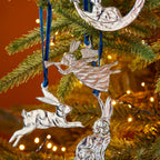 Silver Leaping Hare Hanging Decoration