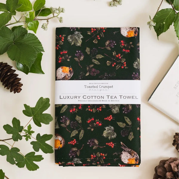 Hedgerow Robin Tea Towel