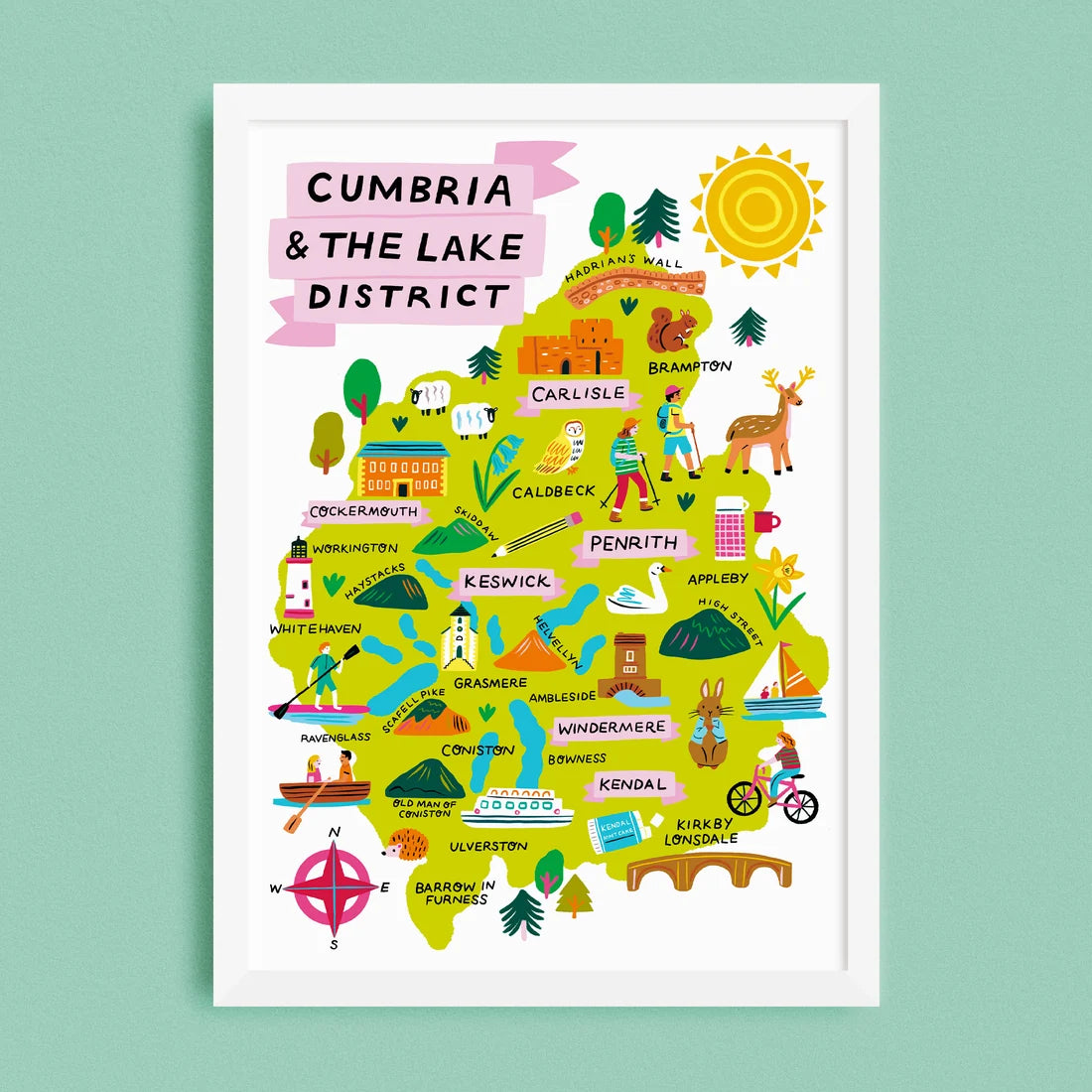 Lake District Map Print - Lauren Radley