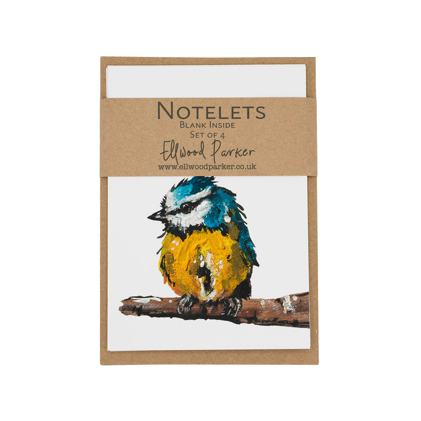 Image of a set of notecards with an illustration of a Blue Tit bird.