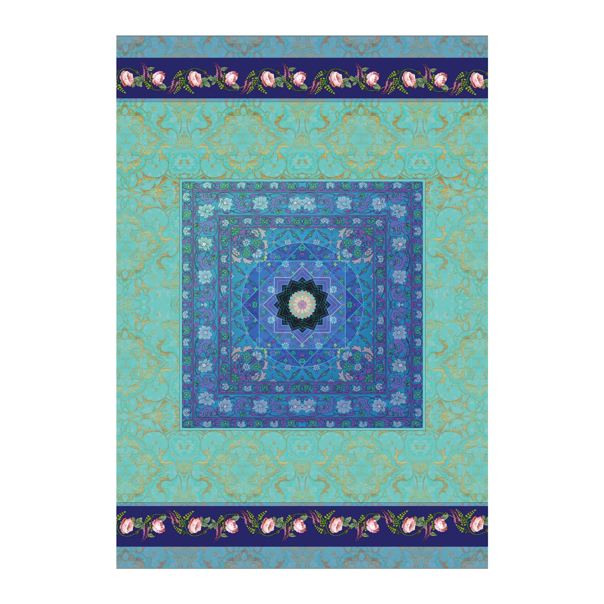 Singh Twins Knowledge Design. Featuring blue and gold pattern.