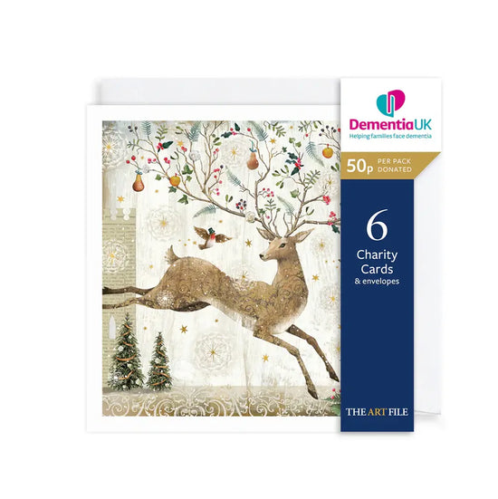 Ornate Antlers Christmas Card Pack of 6