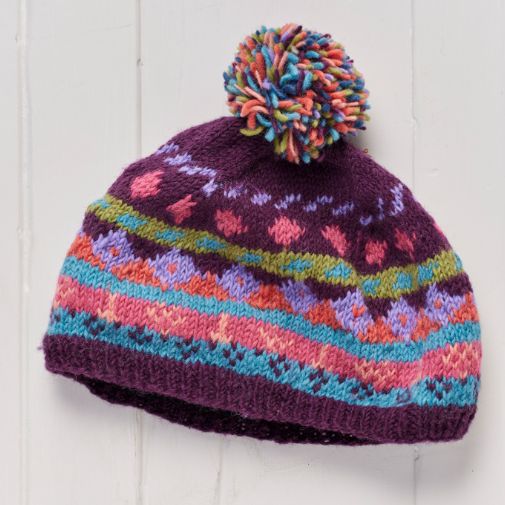 Hand-Knitted Wool Bobble Hat