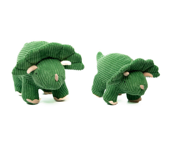 Corduroy Triceratops Knitted Toy