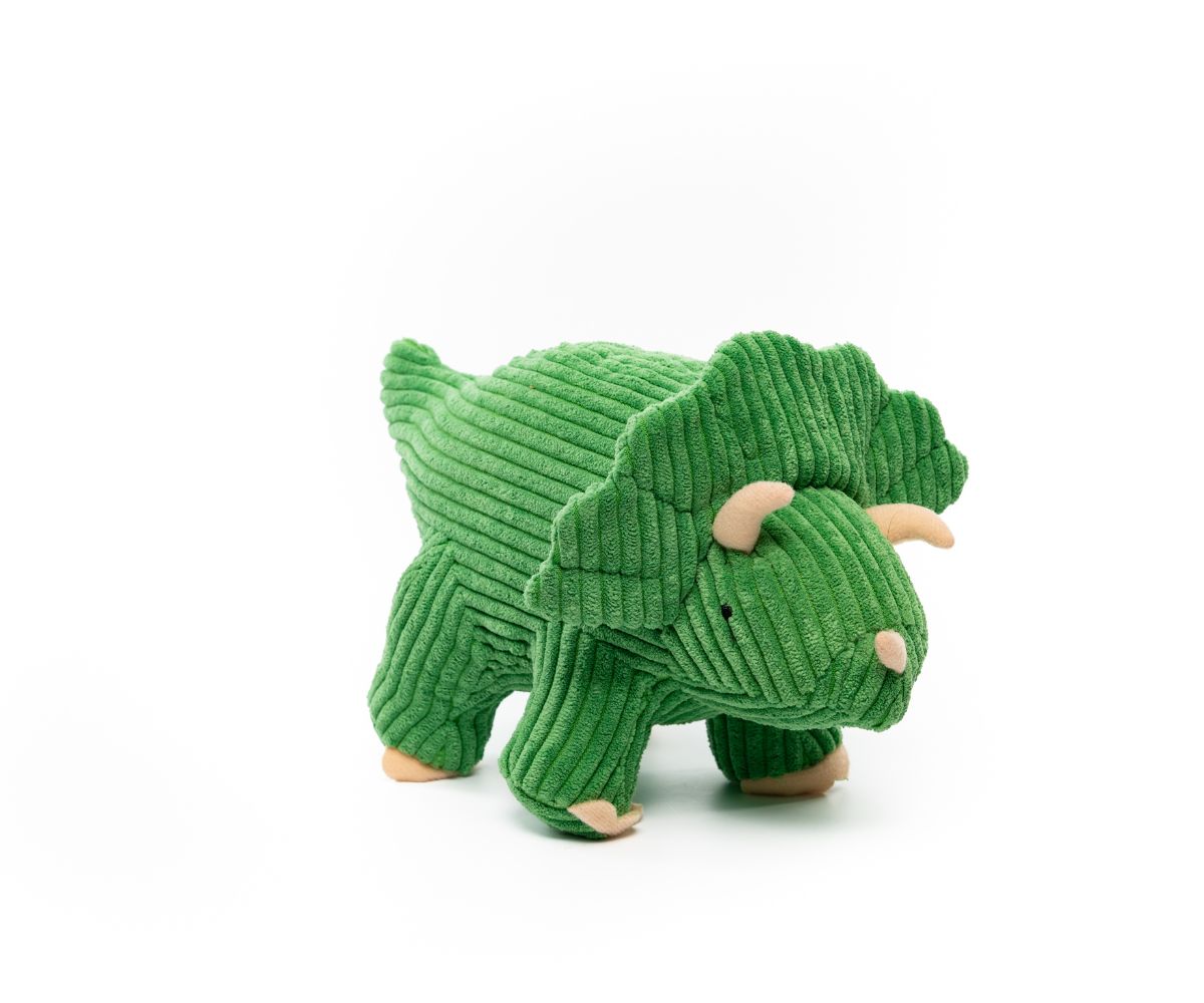 Corduroy Triceratops Knitted Toy