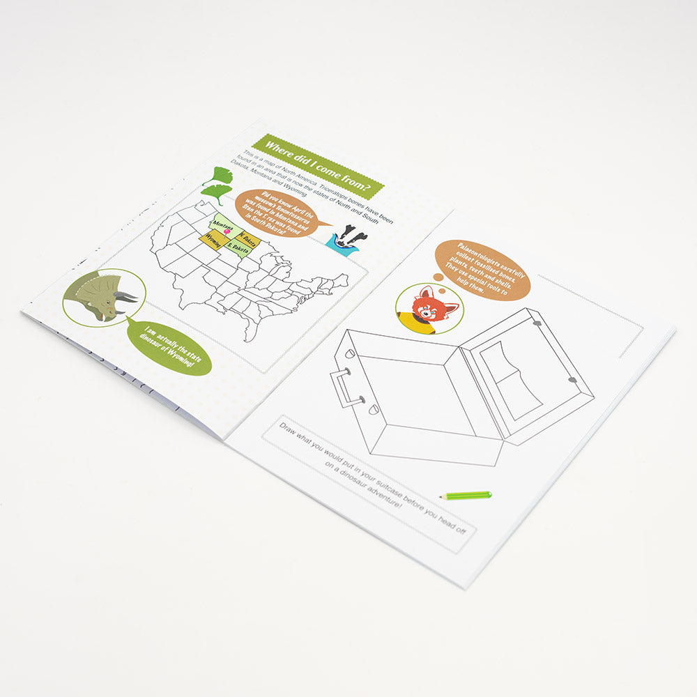 Educational book page with illustrations and text on a white background