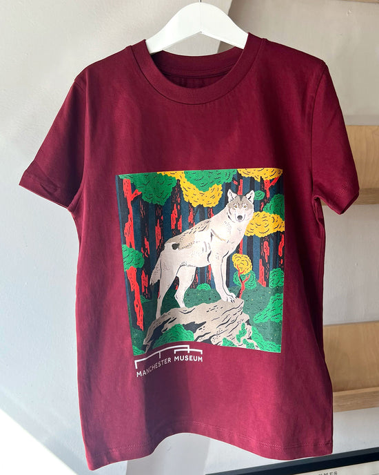 Wolf Maroon Kids T-Shirt - Daniel Nelson