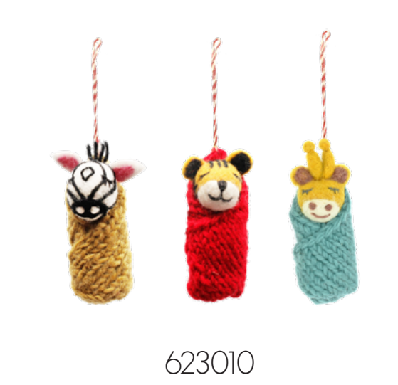Sleepy Animal In Blanket Decoration