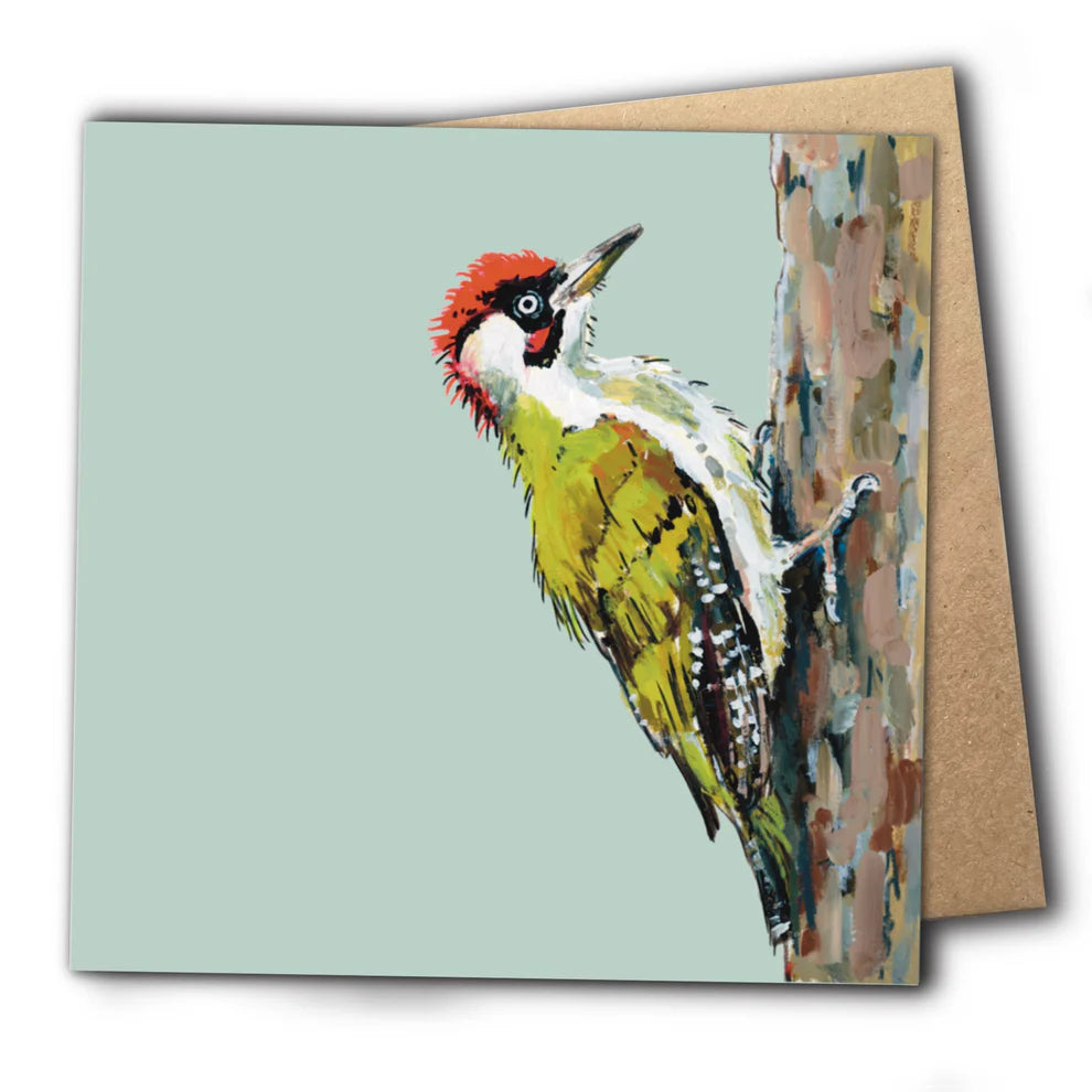 Green Woodpecker Greetings Card