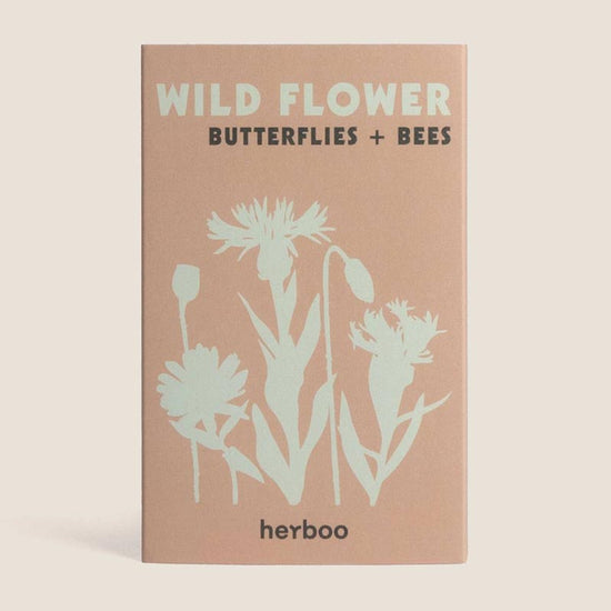 Peach packaging for wildflower seeds