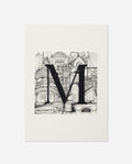 Manchester Letter M Print A4