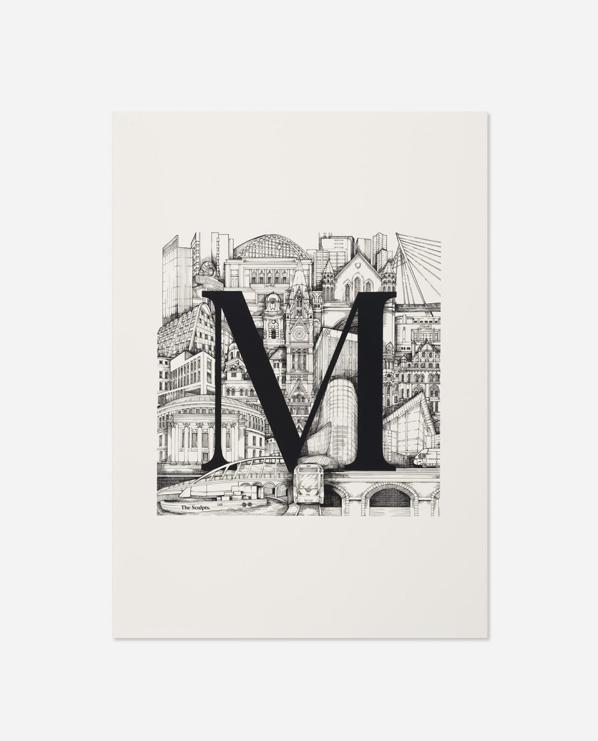 Manchester Letter M Print A4