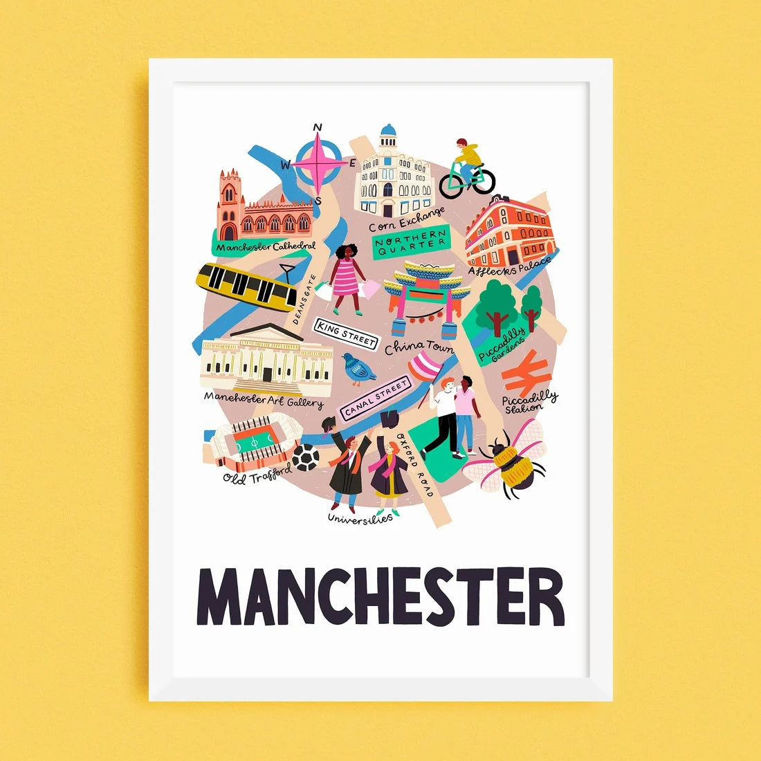 Manchester Map Print - Lauren Radley