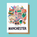 Manchester Map Greetings Card