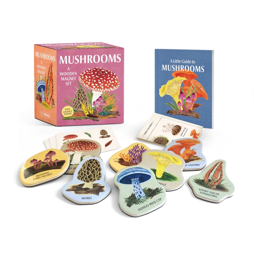 Wooden Mushroom Magnets
