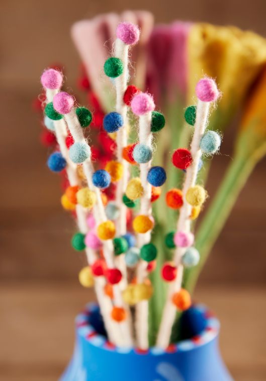 Felt Rainbow Berry Stems