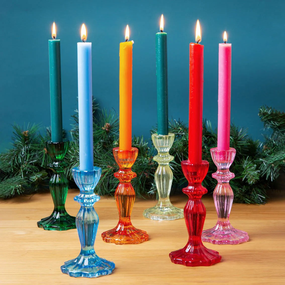 Boho Glass Candlestick Holder
