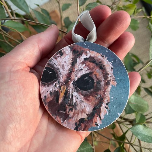 Tawny Owl Wooden Decoration