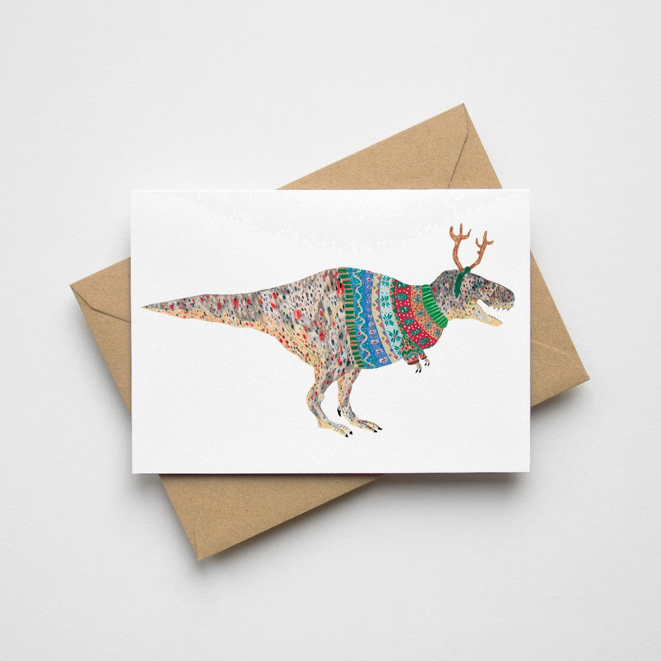 Christmas Jumper T. rex Greetings Card