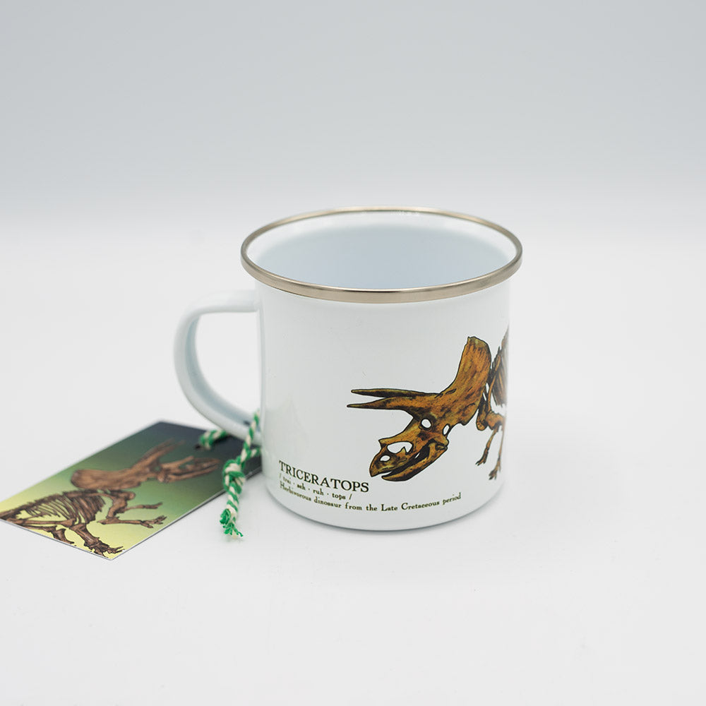 Mug with Triceratops design on a white background
