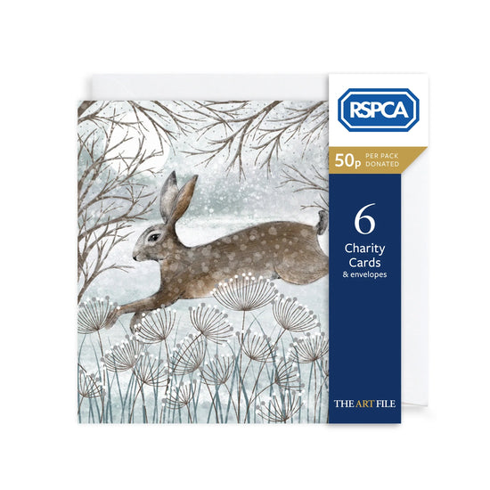 Winter Hare Charity Greetings Card Pack (RSPCA)