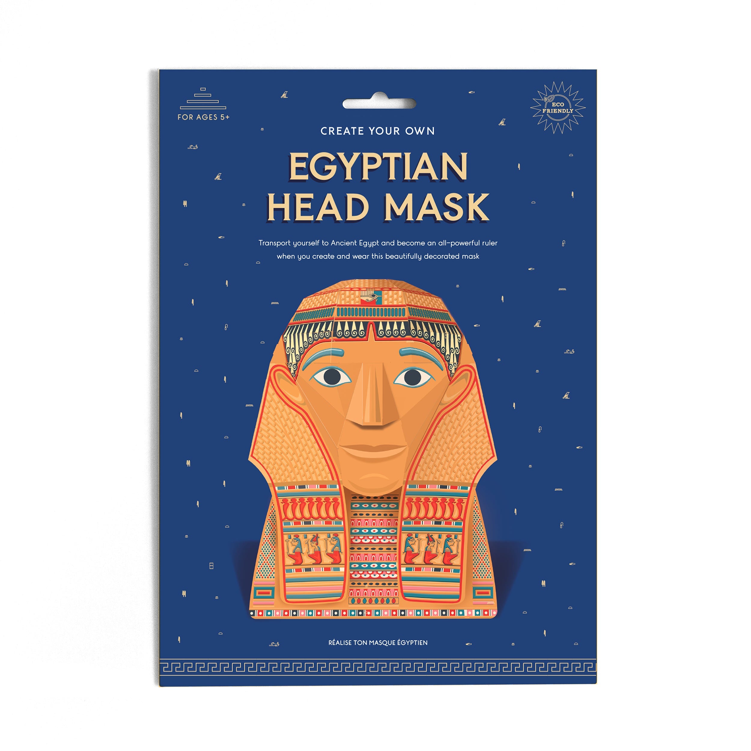 The cardboard pack the head mask arrives flat-packed in.