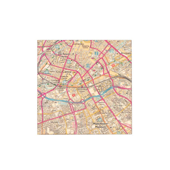 Load image into Gallery viewer, Manchester map coaster against white backdrop.
