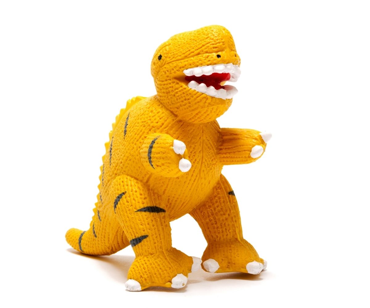 Orange-yellow natural rubber t. rex.