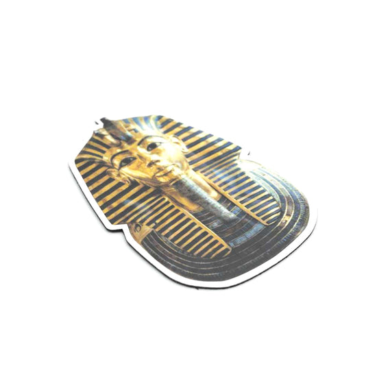 Load image into Gallery viewer, Slightly angled view of the King Tutankhamun shaped magnet on a white background.
