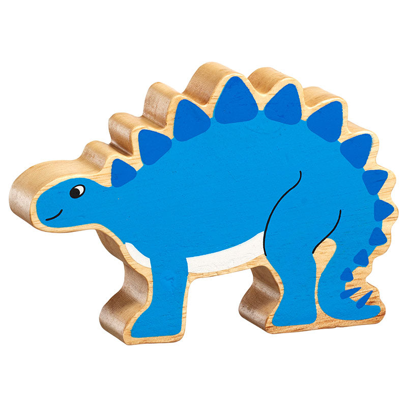 The blue stegosaurus side view.